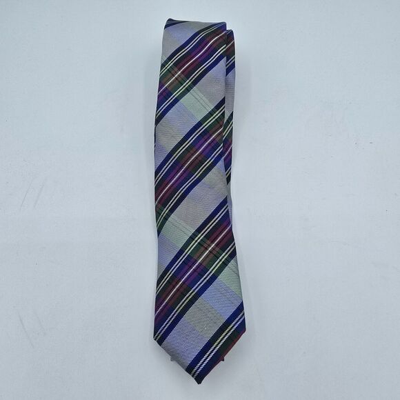 Men's Necktie New Green Blue Striped Penguin by Munsingwear Size 60 By 2.5 Inch - Picture 2 of 7